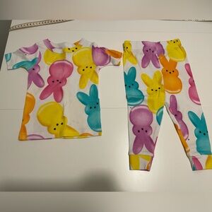 Peeps Brand Kid's size 18 Months Easter Peeps Bunny Pajama Set Pants & Top